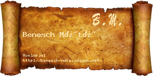 Benesch Máté névjegykártya